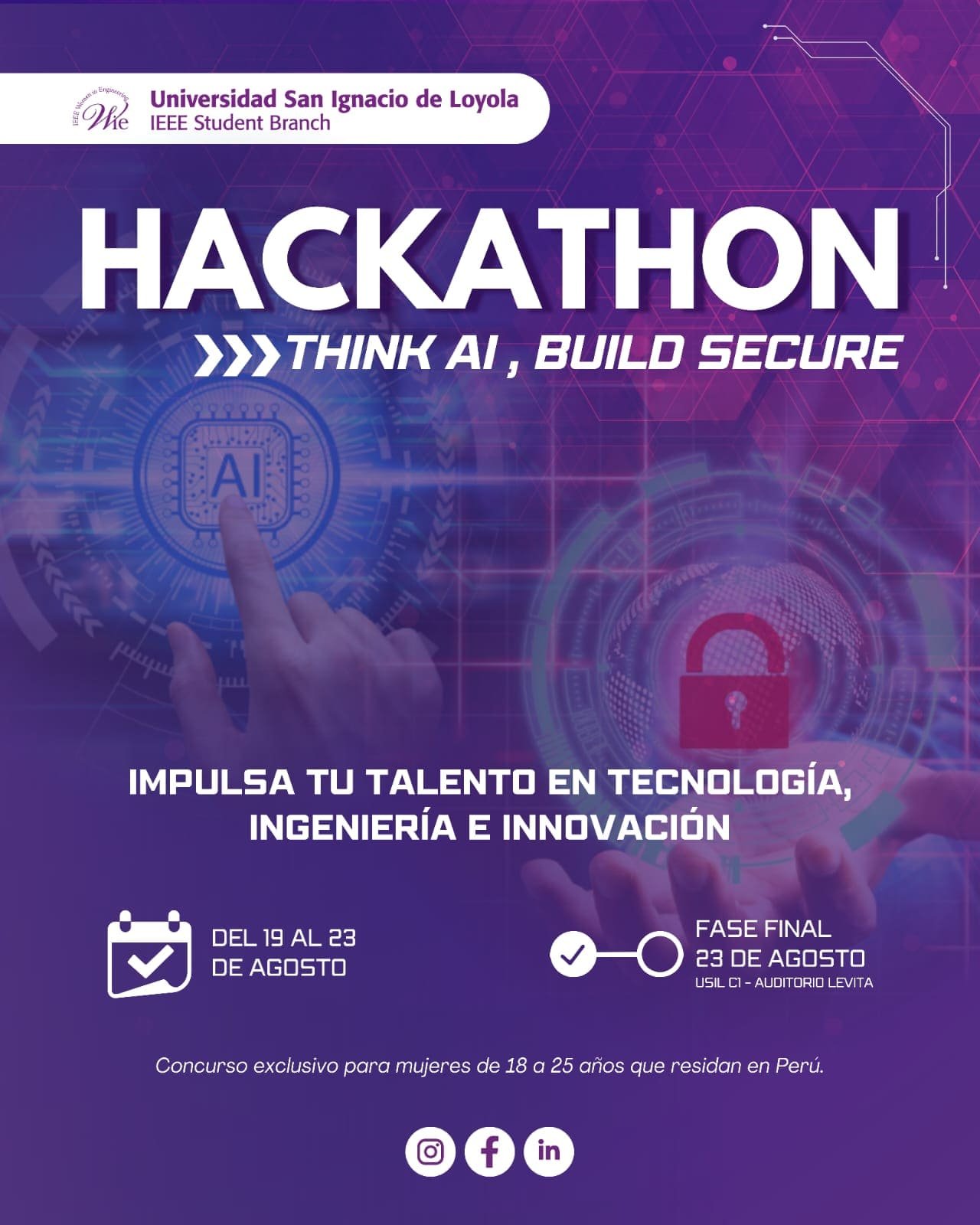 HACKATON Think AI, Build Secure I Perú I Mujeres de 18 a 25 años